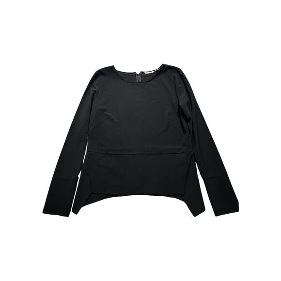 Halogen Black Zipper Flowy Oversized Career Blouse Long Sleeve Polyester XS *280 - Picture 1 of 9
